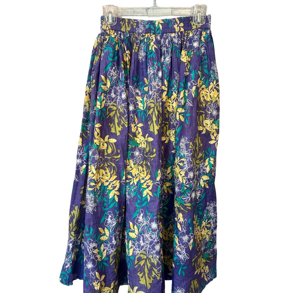 Just Class maxi skirt purple floral women's size PS Small Petite